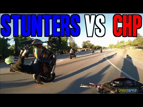 Pack of motorcycle stunters chased through California by State Troopers