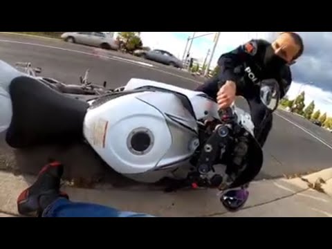 Cop KNOCKS Biker Off His Motorcycle! – Bikes VS Cops #65